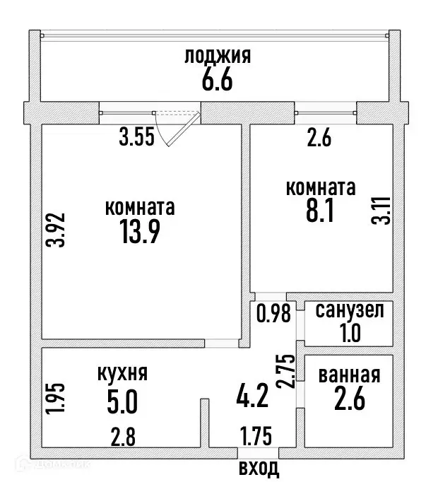 Продаётся 2-к квартира, 34.8 м - Фото 0