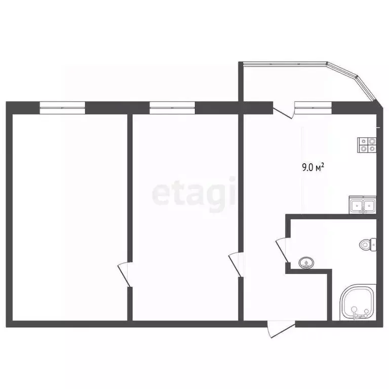 2-к кв. Тюменская область, Тюмень ул. Дмитрия Менделеева, 12к1 (62.5 ... - Фото 0