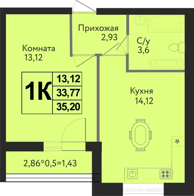 1-к кв. Краснодарский край, Краснодар ул. Имени Владимира ... - Фото 0