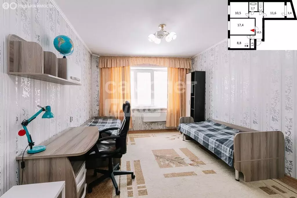 3-комнатная квартира: Новосибирск, улица Кочубея, 9 (63.9 м) - Фото 0