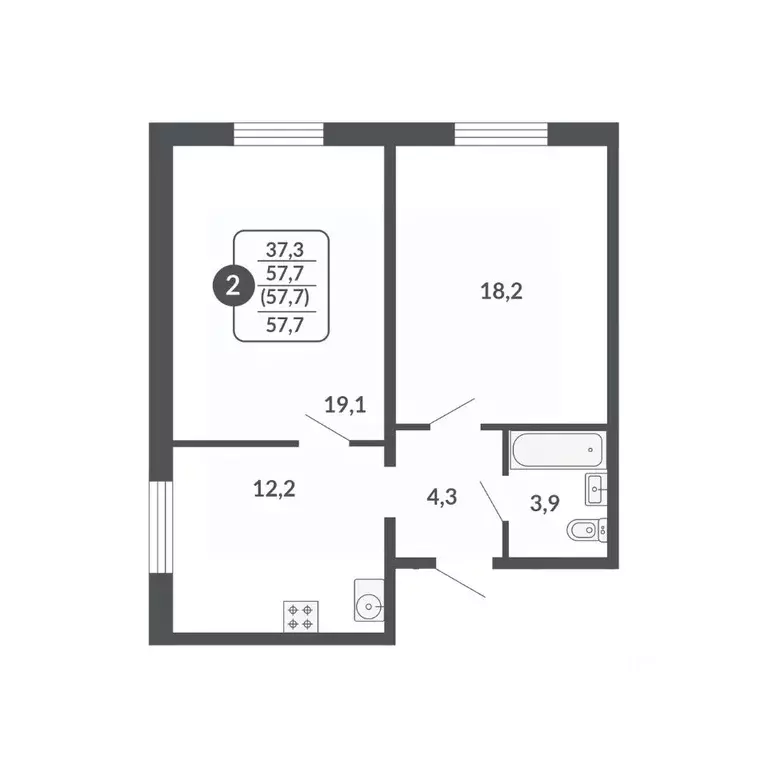 2-к кв. Кировская область, Киров ул. МОПРА, 1Б (57.7 м) - Фото 1