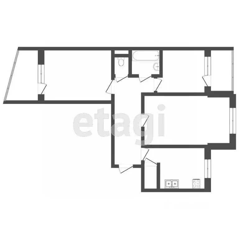 3-к кв. Крым, Симферополь ул. Ковыльная (60.0 м) - Фото 2