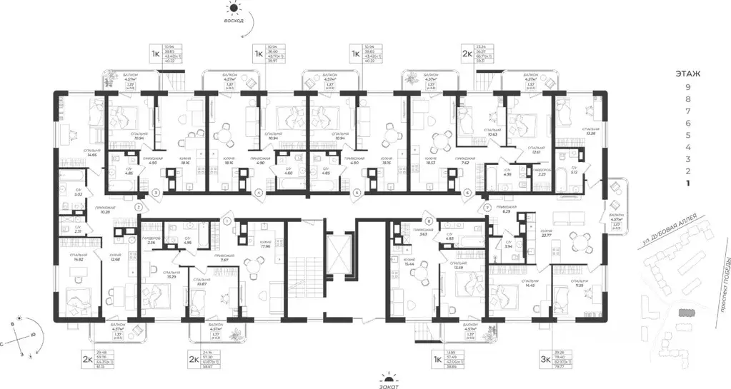 2-к кв. Калининградская область, Калининград Теодор Кроне жилой ... - Фото 2