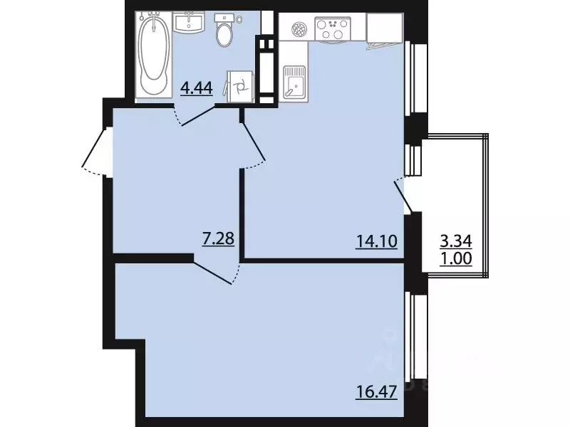 1-к кв. Воронежская область, Рамонский район, Яменское с/пос, пос. ... - Фото 1