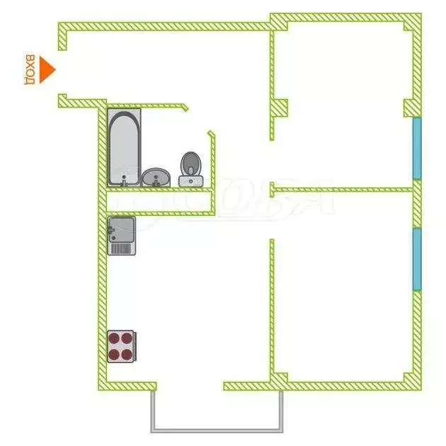 2-комнатная квартира: Сочи, улица Тимирязева, 34Бк1 (51 м) - Фото 2