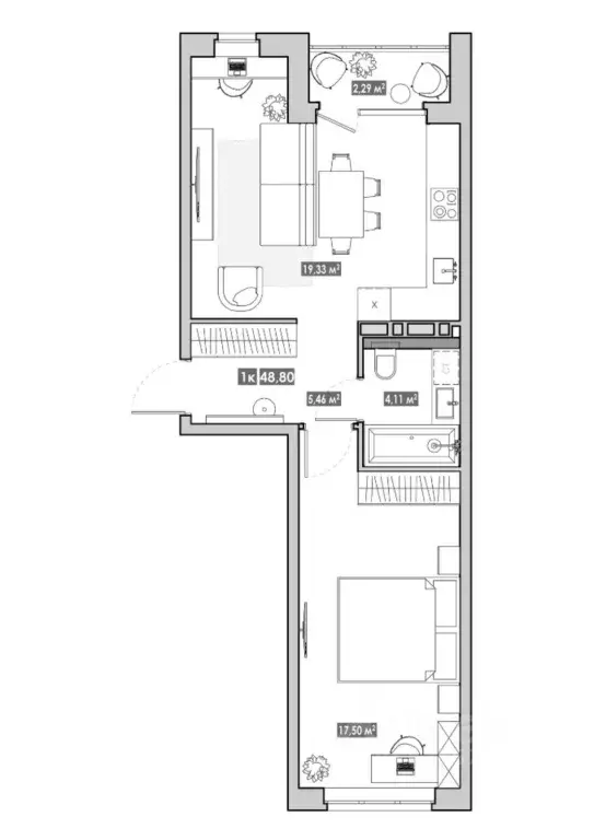 1-к кв. Приморский край, Артем  (48.8 м) - Фото 1