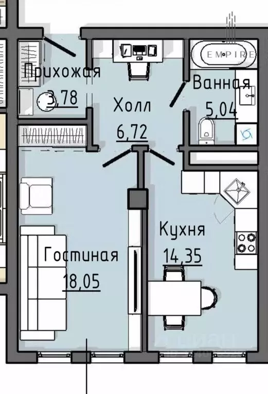 2-к кв. Чеченская республика, Грозный просп. В.В. Путина, 7 (47.9 м) - Фото 0