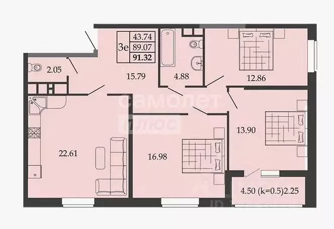 3-к кв. Краснодарский край, Краснодар пос. Знаменский, ул. Природная, ... - Фото 2