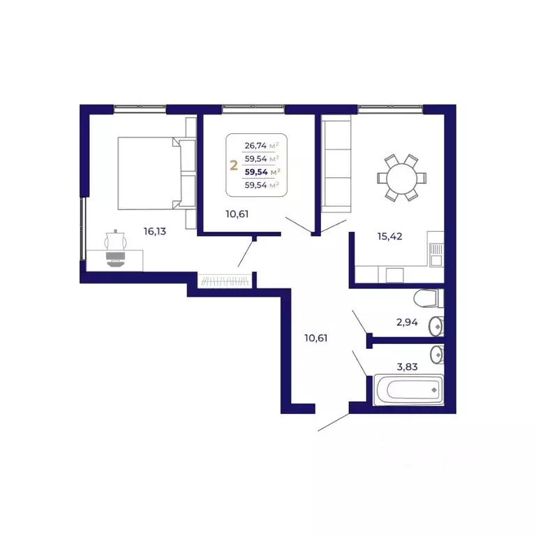 2-к кв. Башкортостан, Уфа Затон-Восточный жилрайон, Паруса жилой ... - Фото 1