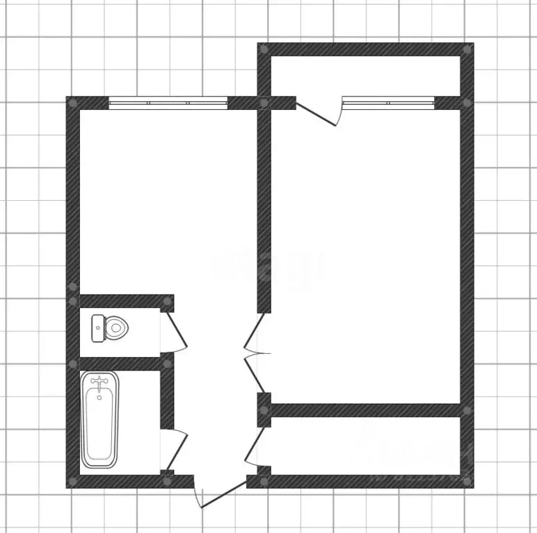 1-к кв. Иркутская область, Ангарск 12А мкр, 5 (32.5 м) - Фото 2