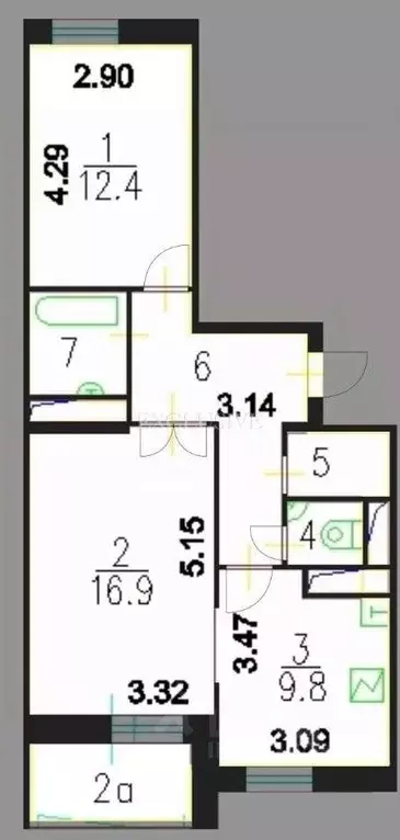 2-к кв. Москва Ягодная ул., 8к3 (54.4 м) - Фото 2