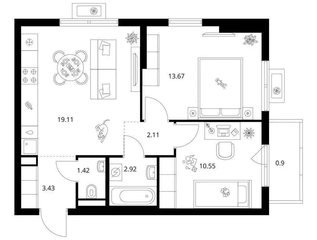2-комнатная квартира: деревня Новое Девяткино, жилой комплекс Заречный ... - Фото 1
