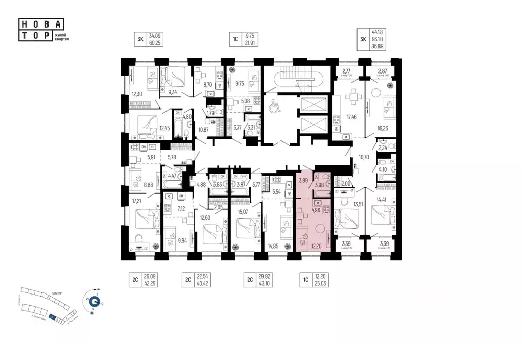 1-к кв. Башкортостан, Уфа Глумилино-1 мкр, Новатор жилой комплекс ... - Фото 2