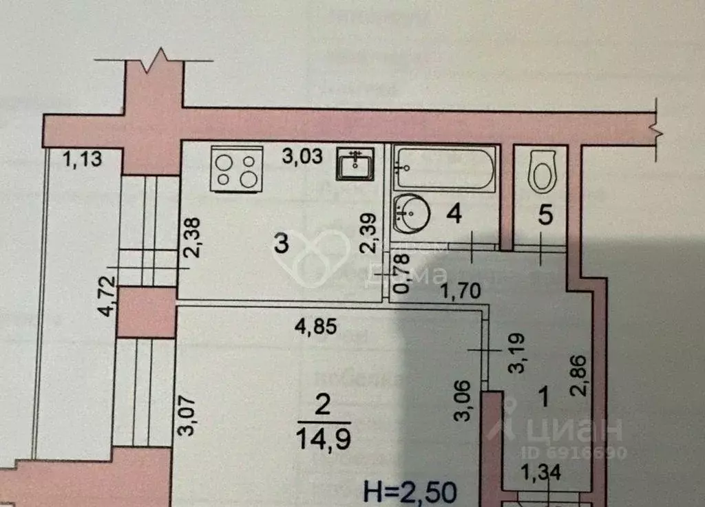 1-к кв. Волгоградская область, Волгоград Родниковая ул., 18 (31.8 м) - Фото 2