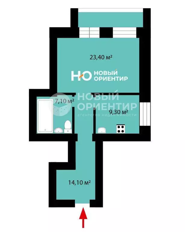 1-комнатная квартира: Екатеринбург, улица Академика Бардина, 48А (53.6 ... - Фото 1