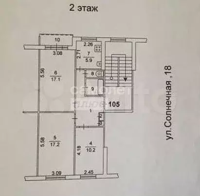 3-к. квартира, 62,7 м, 2/5 эт. - Фото 0