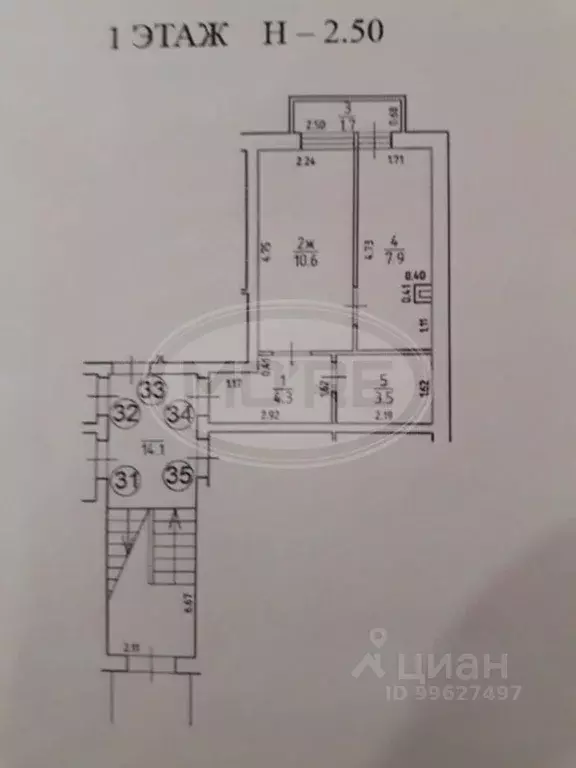 1-к кв. Калининградская область, Гурьевский муниципальный округ, пос. ... - Фото 1