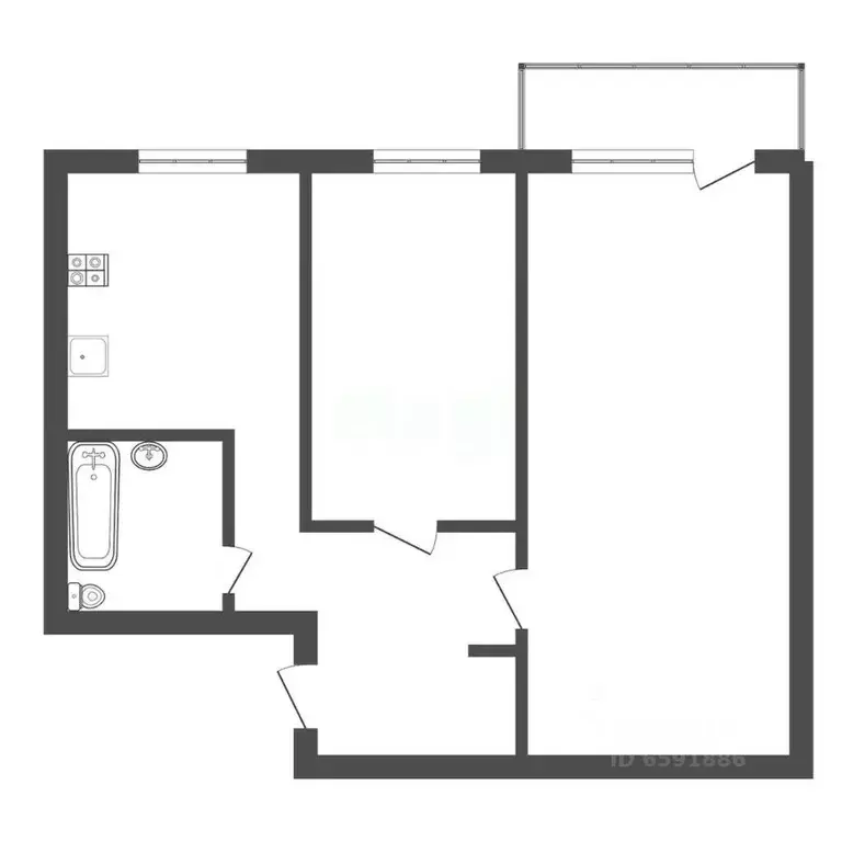 2-к кв. Тульская область, Тула ул. Халтурина, 8 (45.0 м) - Фото 0