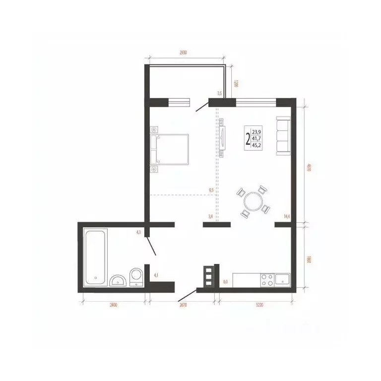 2-к кв. Иркутская область, Иркутск Сарафановская ул. (45.2 м) - Фото 1