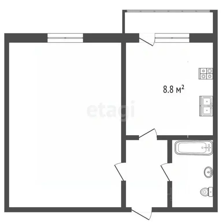 1-к кв. Ростовская область, Ростов-на-Дону Мачтовая ул., 3Б (38.0 м) - Фото 1