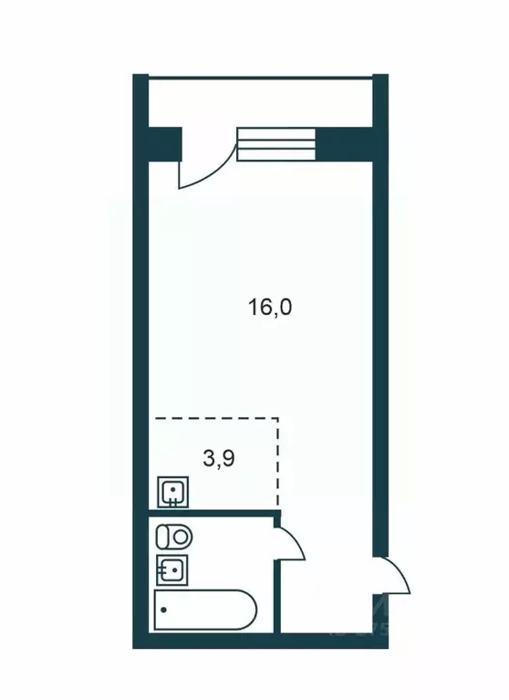 Студия Новосибирская область, Новосибирск ул. Николая Грицюка, 1 (21.4 ... - Фото 2