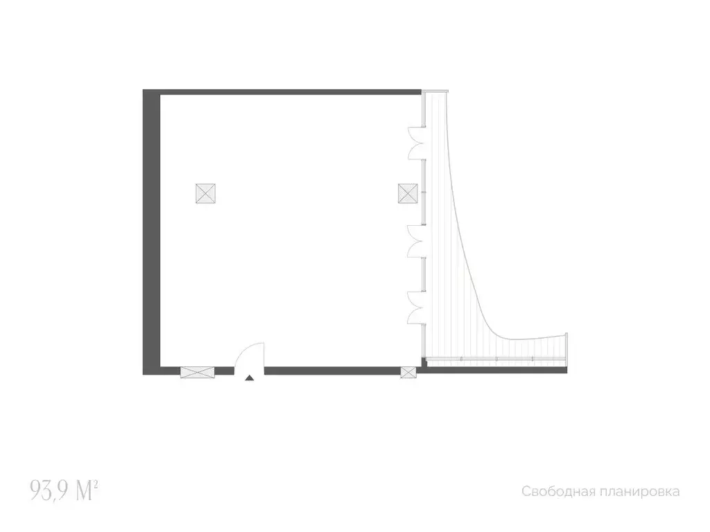 2-комнатная квартира: Тюмень, улица Красина, 4 (93.9 м) - Фото 1