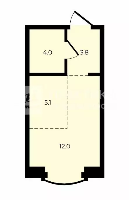 Квартира-студия: Москва, улица Академика Королёва, 21 (24.9 м) - Фото 1