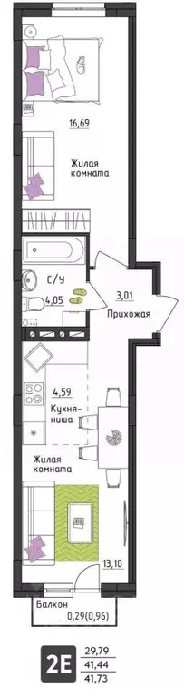 2-к кв. Пермский край, Пермь Верхне-Вишерская ул., 40 (41.73 м) - Фото 0
