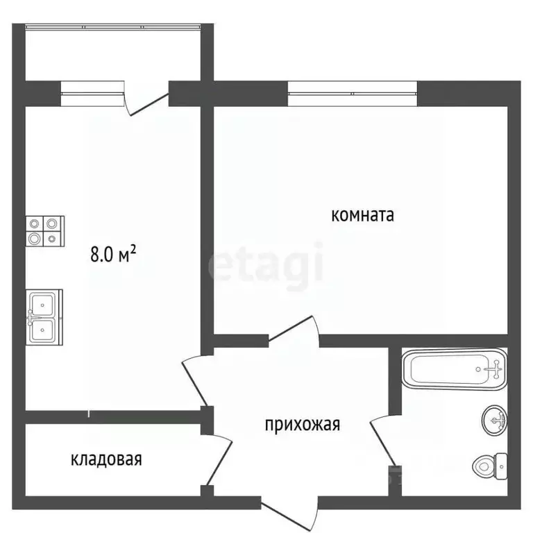 1-к кв. Владимирская область, Муром Кленовая ул., 3к4 (36.7 м) - Фото 1