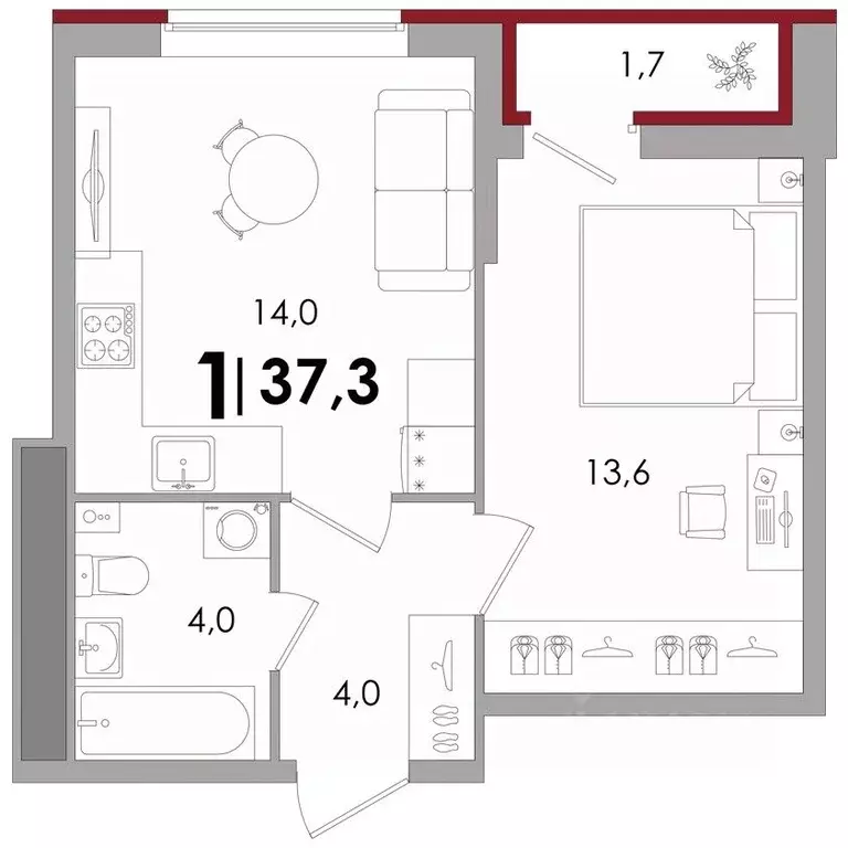 1-к кв. Тверская область, Тверь Южный мкр,  (37.3 м) - Фото 0