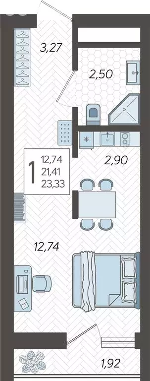 Квартира-студия: Сочи, жилой комплекс Кислород, 12 (23.33 м) - Фото 0