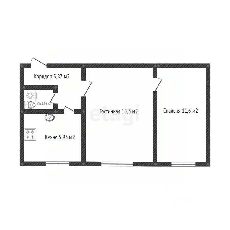 2-к кв. Смоленская область, Смоленск ул. Губенко, 20 (37.7 м) - Фото 2