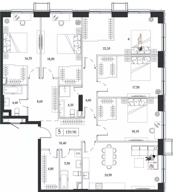 5-к кв. Москва просп. Андропова, 1 (159.9 м) - Фото 1