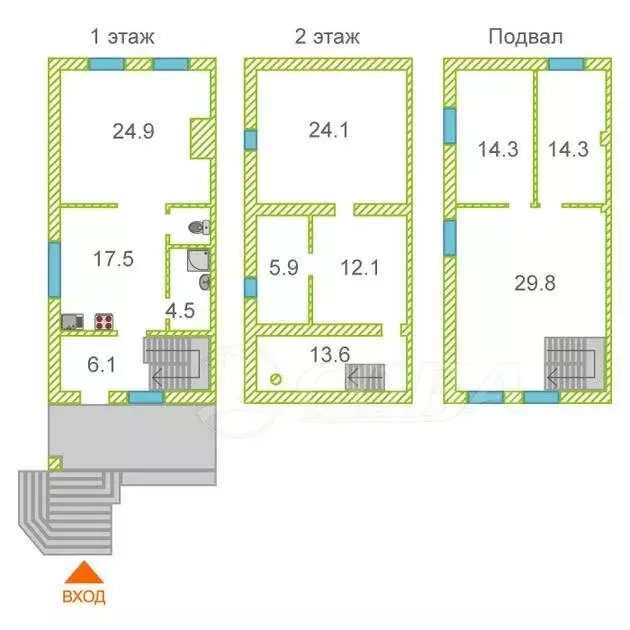 Дом в Тюменский муниципальный округ, деревня Ушакова (169 м) - Фото 2