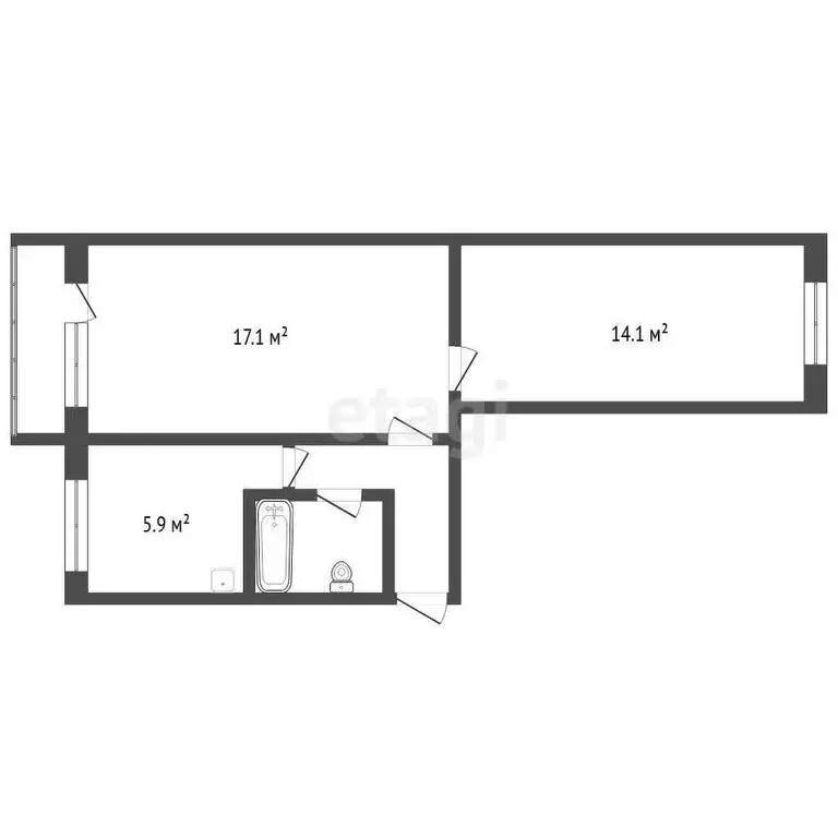 2-комнатная квартира: Челябинская область, Озерск, улица Музрукова, 42 ... - Фото 1