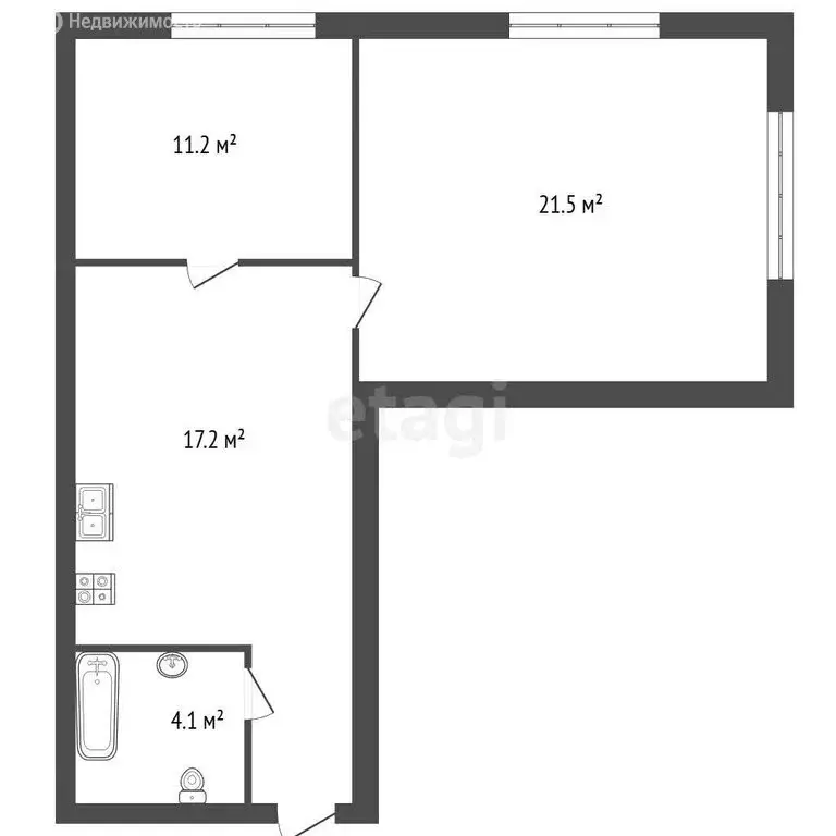 2-комнатная квартира: посёлок Стрельна, Красносельское шоссе, 21 (54 ... - Фото 1