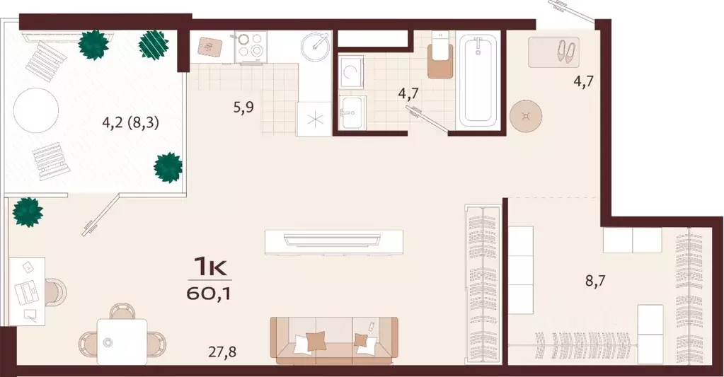 1-к кв. Крым, Ялта ул. Спендиарова, 5 (60.1 м) - Фото 1