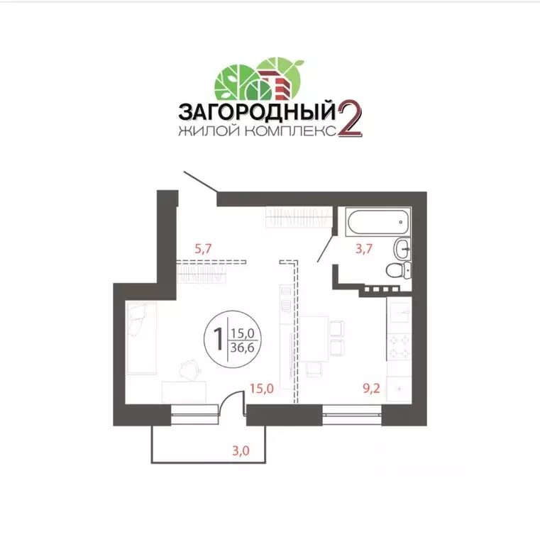 1-к кв. Иркутская область, Иркутский муниципальный округ, пос. ... - Фото 0