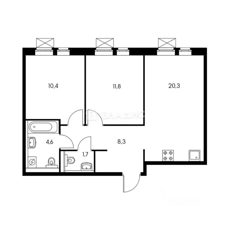 3-к кв. Московская область, Ленинский городской округ, Дрожжино пгт ш. ... - Фото 2