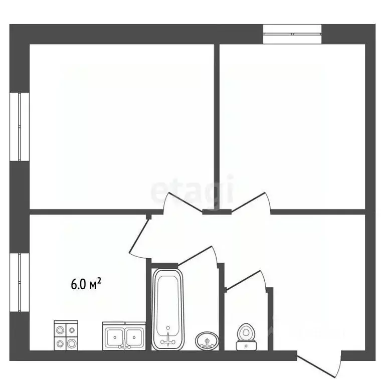 2-к кв. Вологодская область, пос. Дубровское ул. Школьная, 2 (42.0 м) - Фото 2