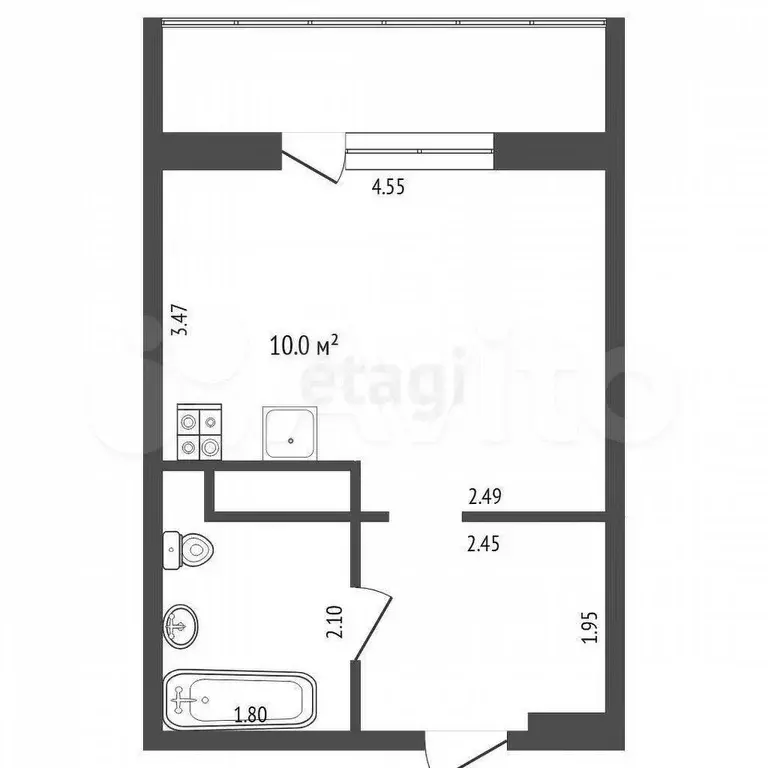 Квартира-студия, 19 м, 2/16 эт. - Фото 0