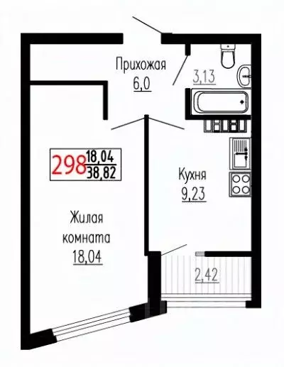 1-к кв. Свердловская область, Екатеринбург ул. Лыжников, 3 (38.6 м) - Фото 1