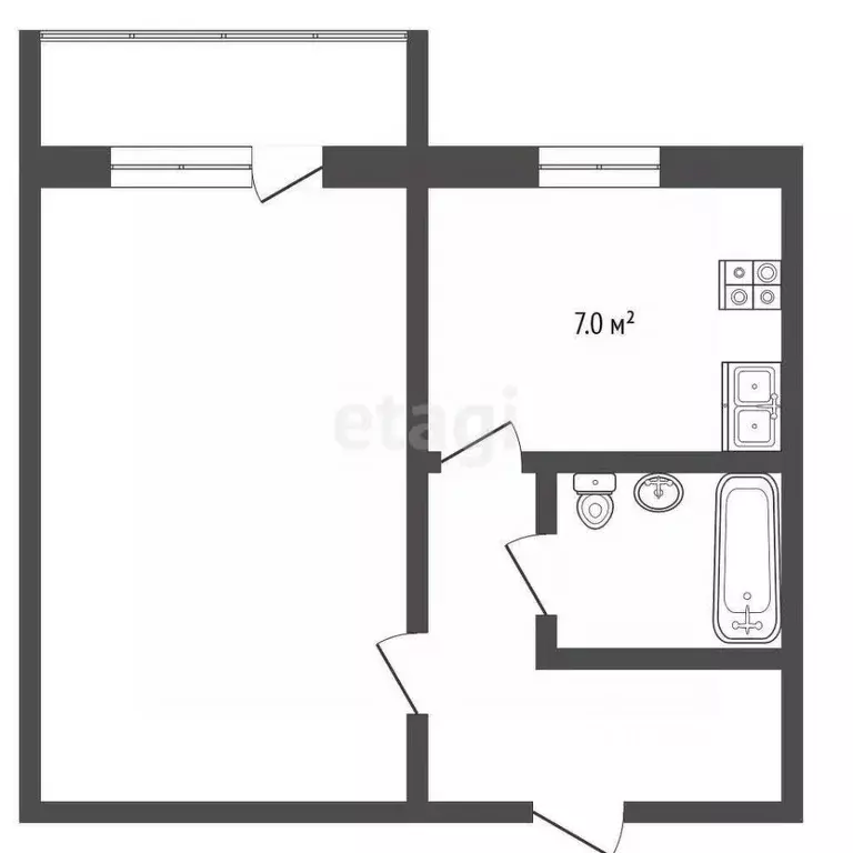 1-к кв. Московская область, Клин городской округ, Решетниково пгт ул. ... - Фото 2
