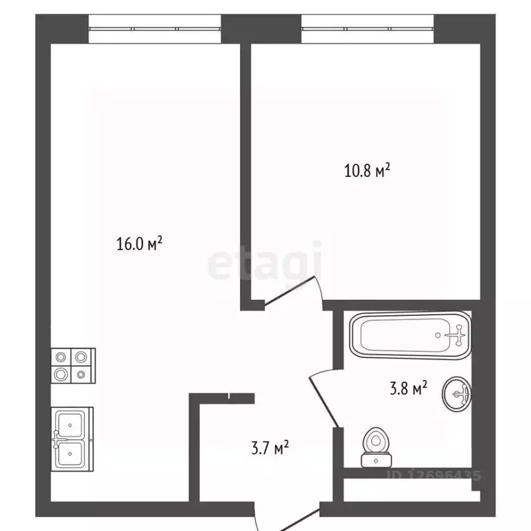 1-к кв. Москва ул. Николая Озерова, 8к1 (34.3 м) - Фото 2