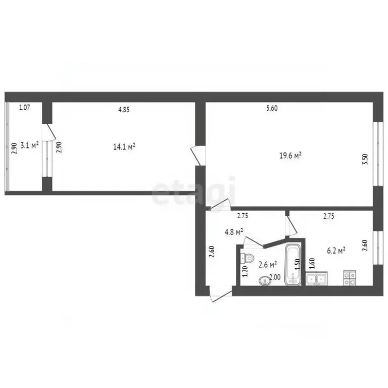 2-к кв. Краснодарский край, Геленджик ул. Островского, 122а (47.3 м) - Фото 2