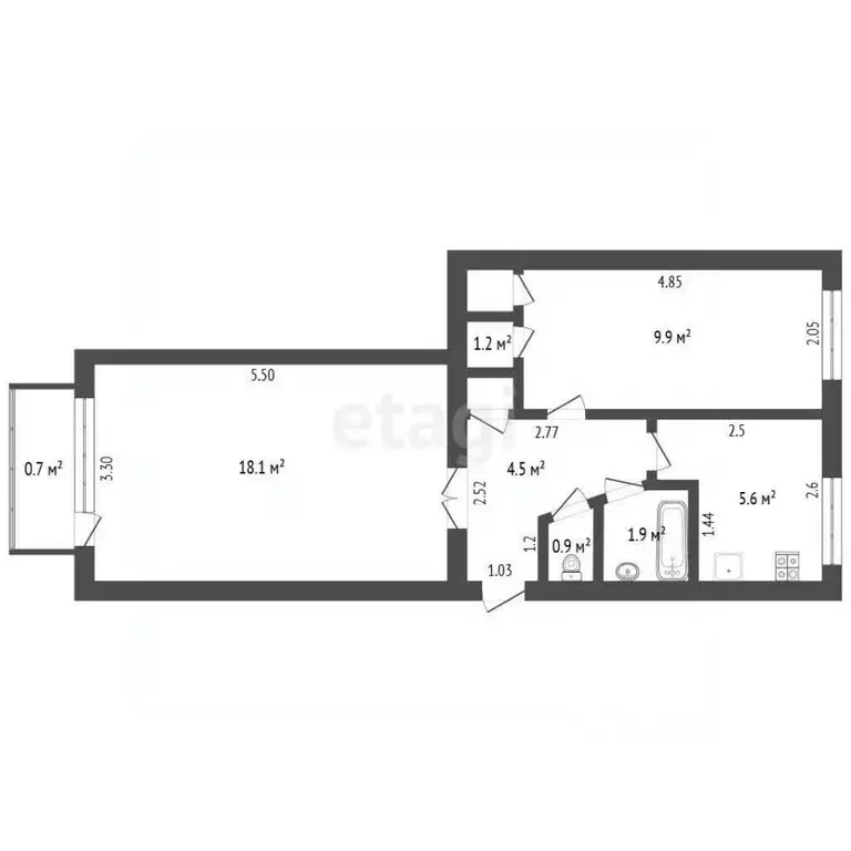 2-к кв. Мордовия, Саранск просп. 50 лет Октября, 4 (42.1 м) - Фото 2