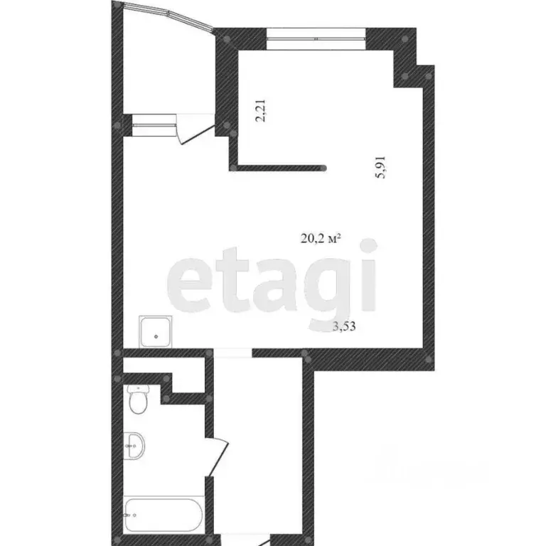 1-к кв. Ханты-Мансийский АО, Сургут тракт Югорский, 1 (40.8 м) - Фото 2