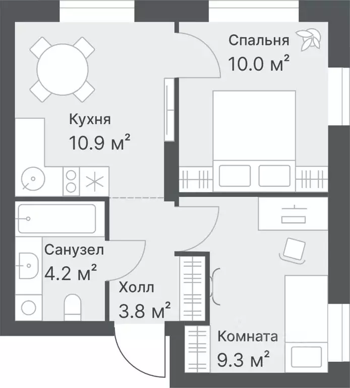 2-к кв. Тюменская область, Тюмень Кремлевская ул., 95 (38.2 м) - Фото 0