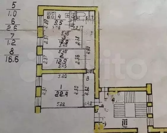 3-к. квартира, 79,1 м, 3/4 эт. - Фото 0