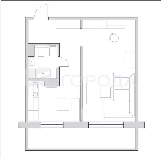 1-комнатная квартира: Томск, улица Ивана Черных, 34 (42 м) - Фото 1